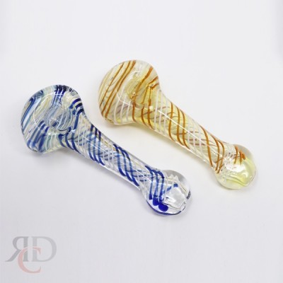 GLASS PIPE ART MIX COLOR FLAT MOUTH GP5052 1CT